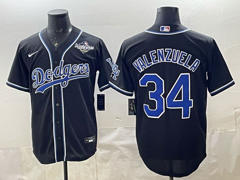 2026 Men Nike Los Angeles Dodgers #34 Valenzuela Black Game MLB Jersey 0022